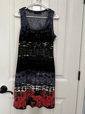 The Limited Women's Sleeveless Jersey Shift Dress, Abstract Ombre Print in Black